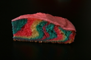 Tri-colour marble cake